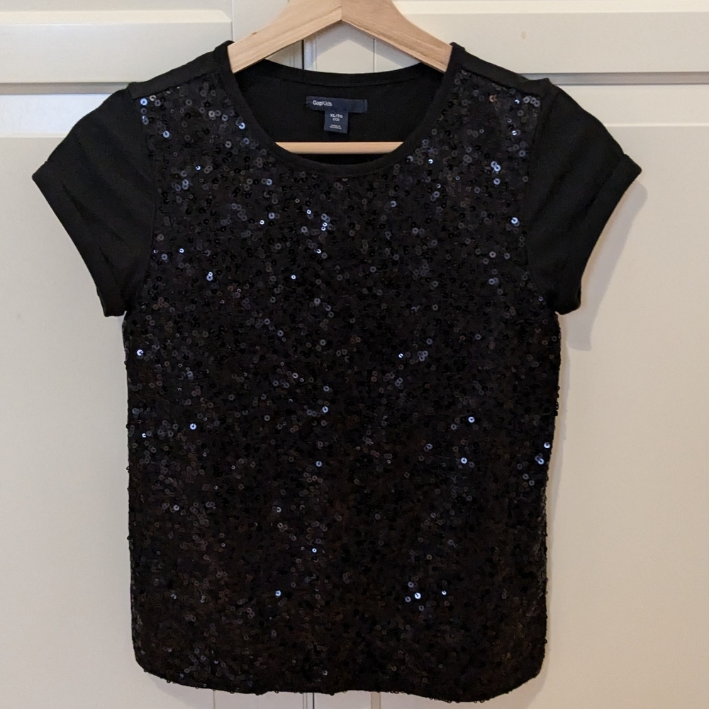Gap Black Sequin Top
